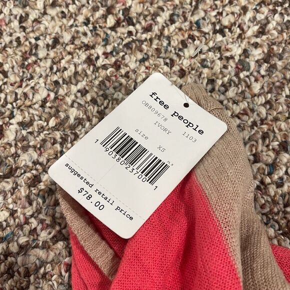 NWT Free People Long Striped FLOWY Top - Picture 3 of 3